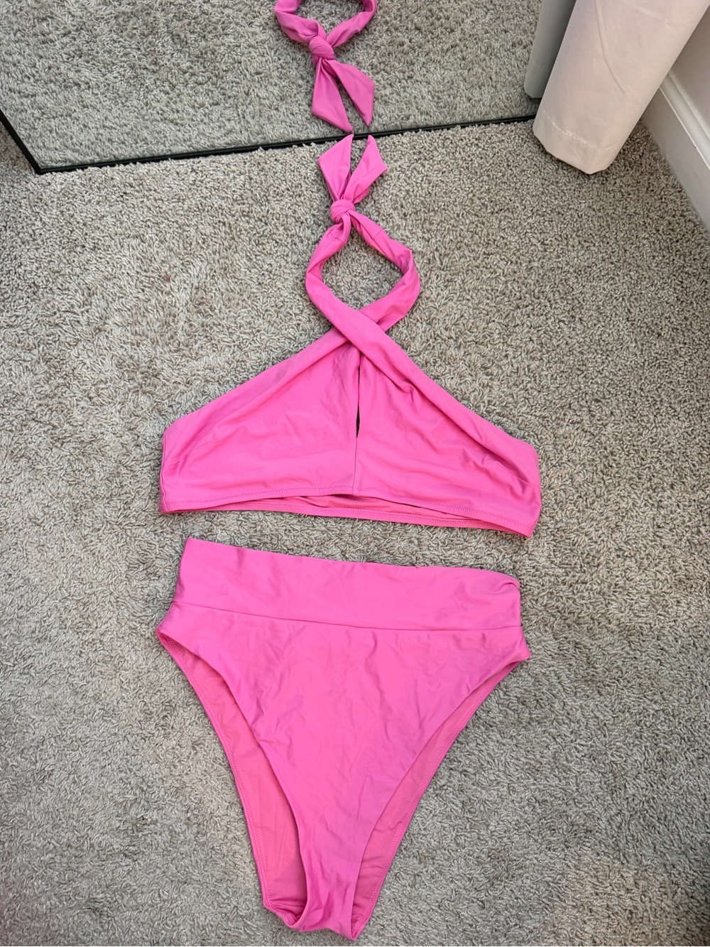 aerie Hot Pink Two-Piece Swim Set